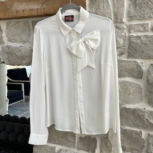 White Button Up With Bow